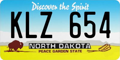 ND license plate KLZ654