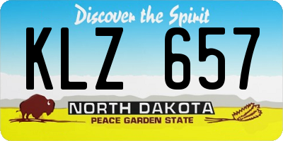 ND license plate KLZ657