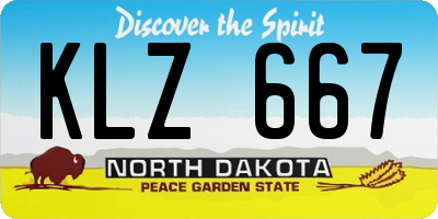 ND license plate KLZ667