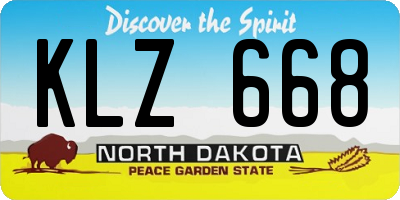 ND license plate KLZ668
