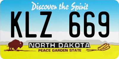 ND license plate KLZ669