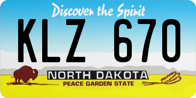 ND license plate KLZ670