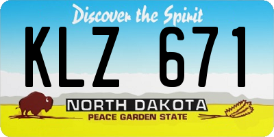 ND license plate KLZ671
