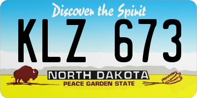 ND license plate KLZ673