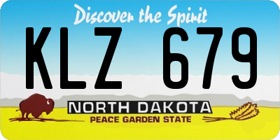 ND license plate KLZ679