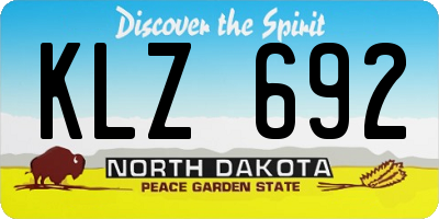 ND license plate KLZ692