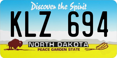 ND license plate KLZ694