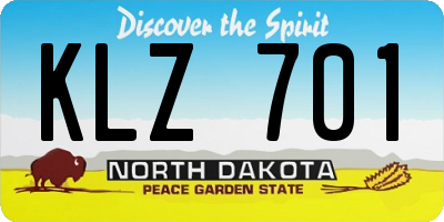 ND license plate KLZ701