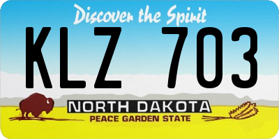 ND license plate KLZ703