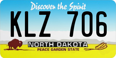 ND license plate KLZ706