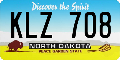 ND license plate KLZ708