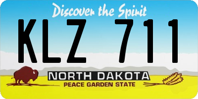 ND license plate KLZ711