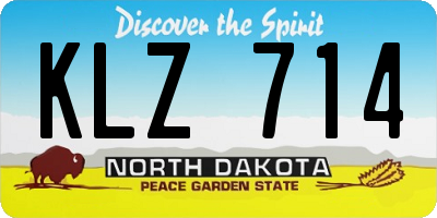 ND license plate KLZ714