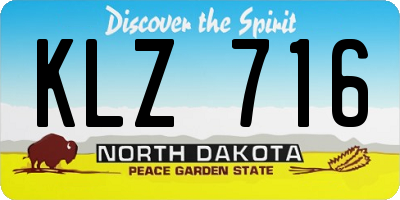 ND license plate KLZ716