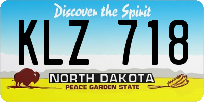 ND license plate KLZ718