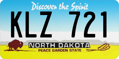 ND license plate KLZ721