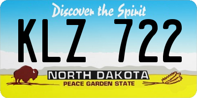ND license plate KLZ722