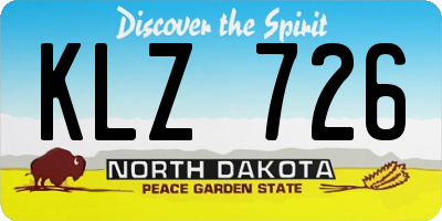 ND license plate KLZ726
