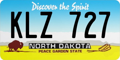 ND license plate KLZ727