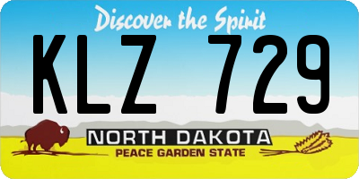 ND license plate KLZ729
