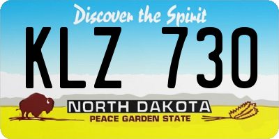 ND license plate KLZ730