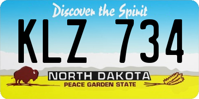 ND license plate KLZ734