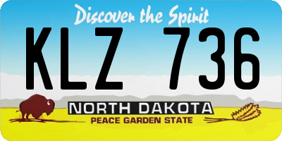 ND license plate KLZ736