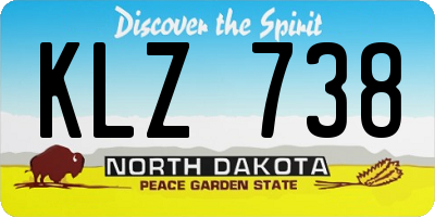 ND license plate KLZ738