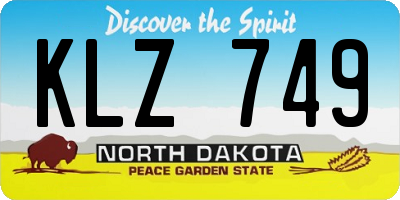 ND license plate KLZ749