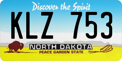 ND license plate KLZ753