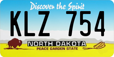 ND license plate KLZ754
