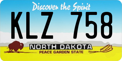 ND license plate KLZ758