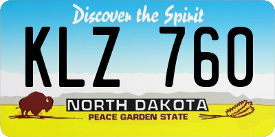 ND license plate KLZ760