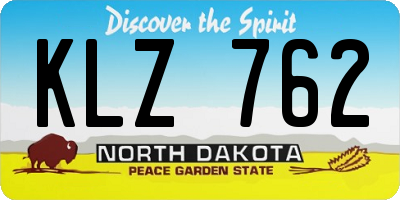 ND license plate KLZ762