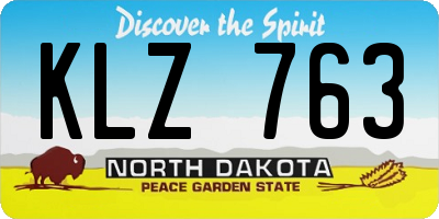 ND license plate KLZ763
