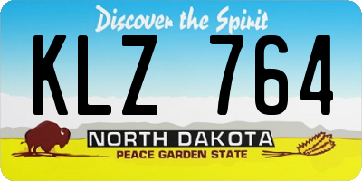 ND license plate KLZ764
