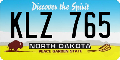 ND license plate KLZ765