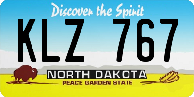 ND license plate KLZ767