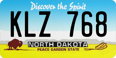 ND license plate KLZ768