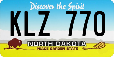 ND license plate KLZ770