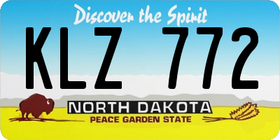ND license plate KLZ772