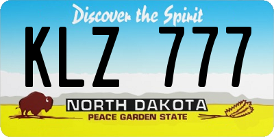 ND license plate KLZ777