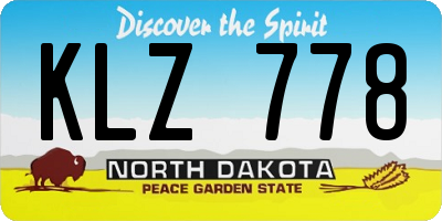 ND license plate KLZ778