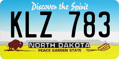 ND license plate KLZ783