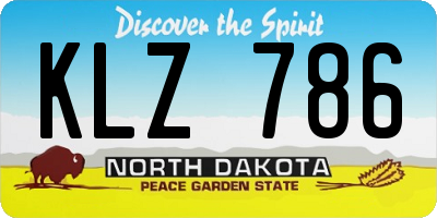ND license plate KLZ786