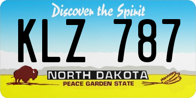 ND license plate KLZ787