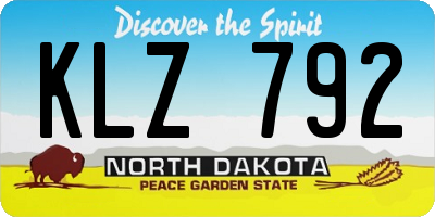 ND license plate KLZ792