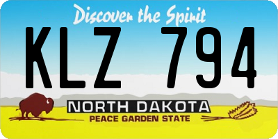 ND license plate KLZ794