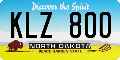ND license plate KLZ800