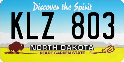 ND license plate KLZ803
